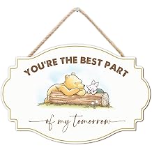 Classic Bear Hanging Decor, 8 X 12" Friendship Wood Wall Decoration,You'Re The Best Part Of My Tomorrow,Gifts For Friends Family - Nursery Home Bedroom Door Decor &amp; Supplies-A05