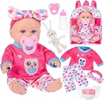 Ebuddy 12 Poupée bébé de pouce et accessoires - Poupées bébé Reborn 3 Ensembles de vêtements, sac à dos, sucette, bouteille (une poupée)