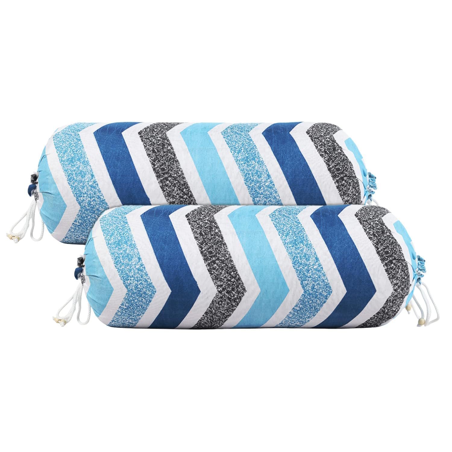 Kuber Industries Cotton Lining Print Bolster Cover with Drawstring|Round Bedside Long Pillow Cover | Dewan Pillow Cover Set 16 X 32 | Bolster Cover Pack of 2 | Blue & White (B0CWQXLNMT) Amazon Price History, Amazon Price Tracker