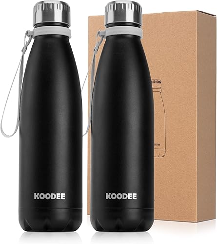 Miniatura 9 de koodee Botella de agua de acero inoxidable de 17 onzas con aislamiento al vacío de doble pared sin BPA, botella de agua deportiva a prueba de fugas
