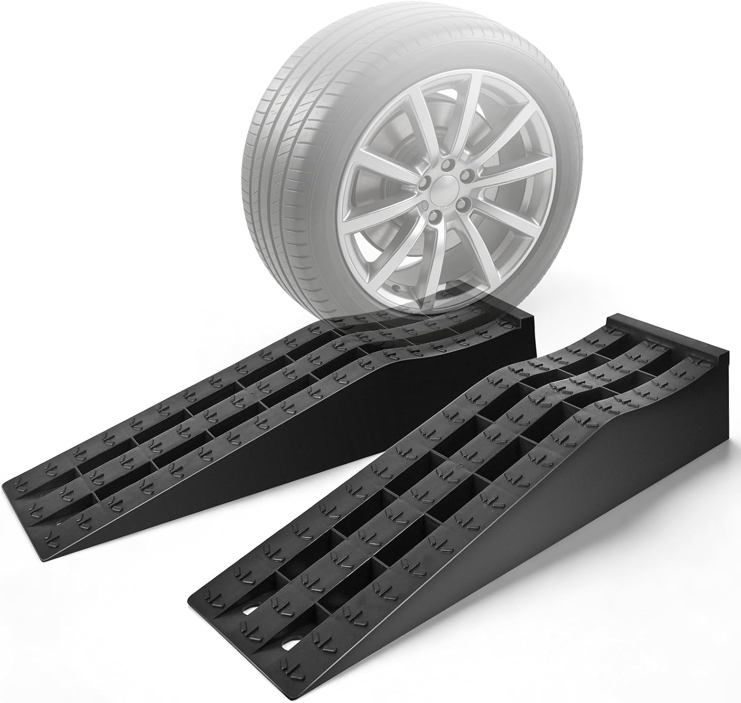 Car Ramps for Oil Changes, Portable Low Profile Car Ramps for Truck, Vehicle Auto Wheel Ramps for Garage, 31.9''x8.1''x4.9'', G.V.W 10000 LBS, 2 PCS
