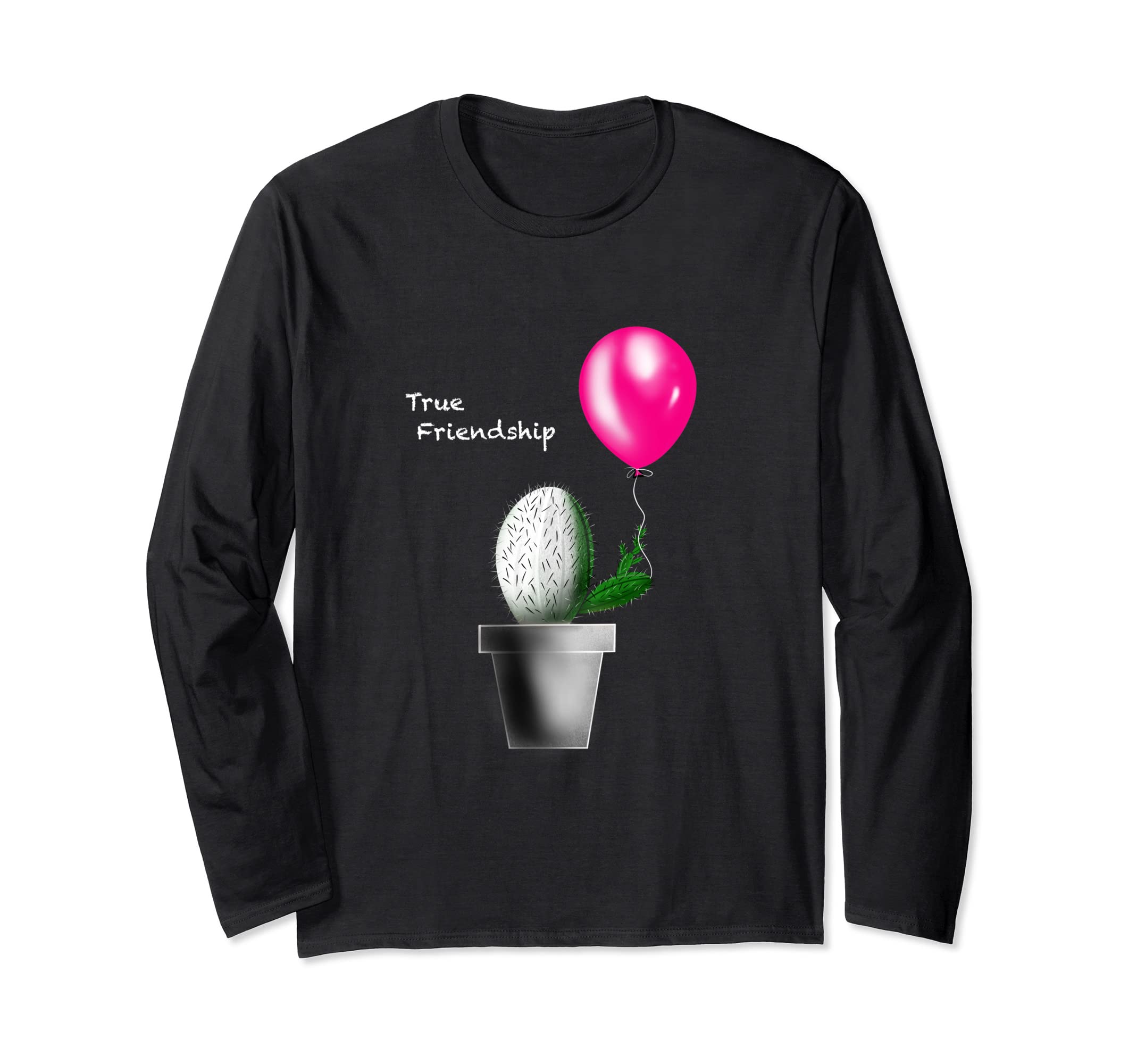 NexitlifeTrue friendship cute balloon unisex art love gift Cactus Long Sleeve T-Shirt