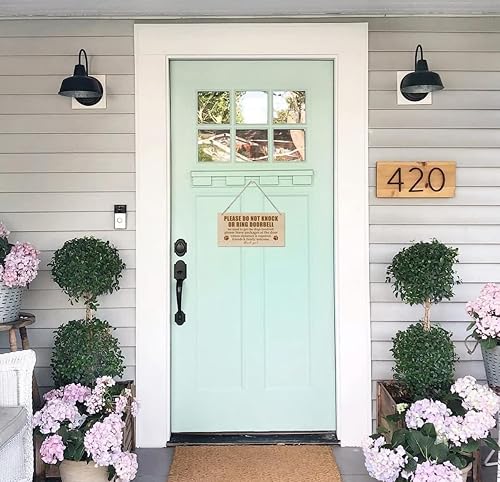 Miniatura 2 de Letrero de madera impresa, con texto en inglés Please Do Not Knock or Ring Doorbell No Need to Get the Dogs Involved, letrero de madera para colgar