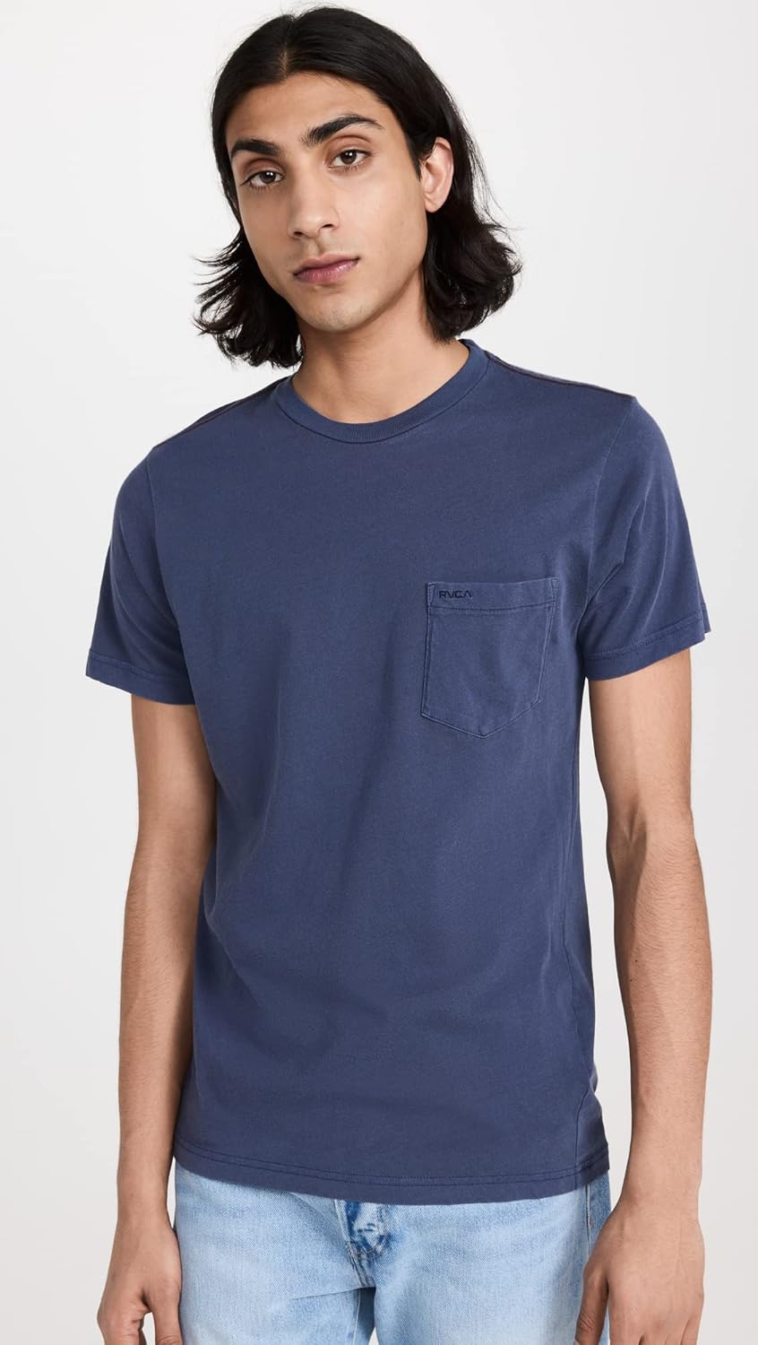 RVCA Men's Short Sleeve Crew Neck Pocket T-Shirt