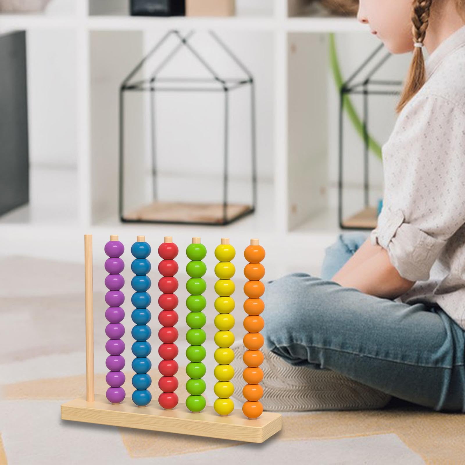 FashionCha Wooden Sorting And Stacking Game By Color - Early Learning Toy - Counting Game for Children, M — view 6