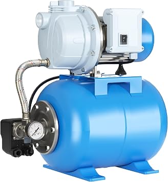 FOTING 1.5HP Shallow Well Pump with Pressure Tank 1340GPH Irrigation Jet Pump Automatic Water Supply System for Home Garden Lawn Farm FT-JGP110037C