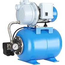 FOTING 1.5HP Shallow Well Pump with Pressure Tank 1340GPH Irrigation Jet Pump Automatic Water Supply System for Home Garden Lawn Farm FT-JGP110037C