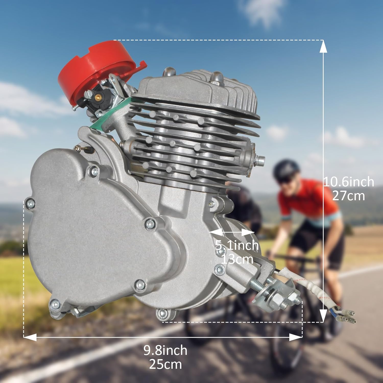 80cc 2-Stroke Motorized Bicycle Engine Kit, High Performance Gas Powered Bike Conversion Kit for 26"-28" Adult Bicycles, Complete DIY Petrol Motor Set