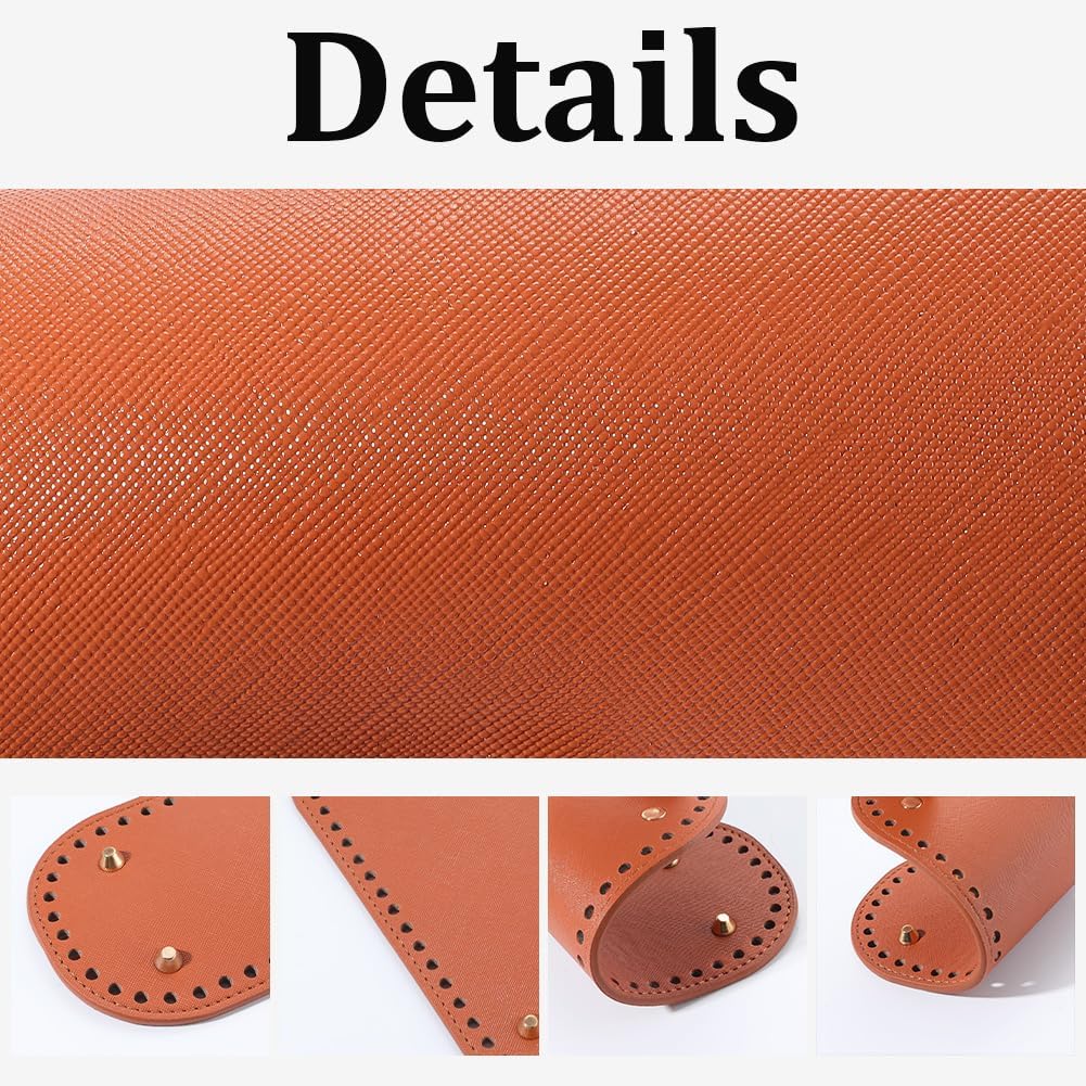 Beebeecraft 8 Styles Leather Bag Bottom Shaper Crochet Handbag Base Oval Round Imitation Leather Bag Insert Cushions with Holes for DIY Knitting Crochet Shoulder Handbag Purse Making Supplies