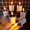 6 piezas de luces solares para té al aire libre impermeables - Velas recargables con batería para linterna, jardín, campamento y decoración, pequeñas luces solares impermeables 1