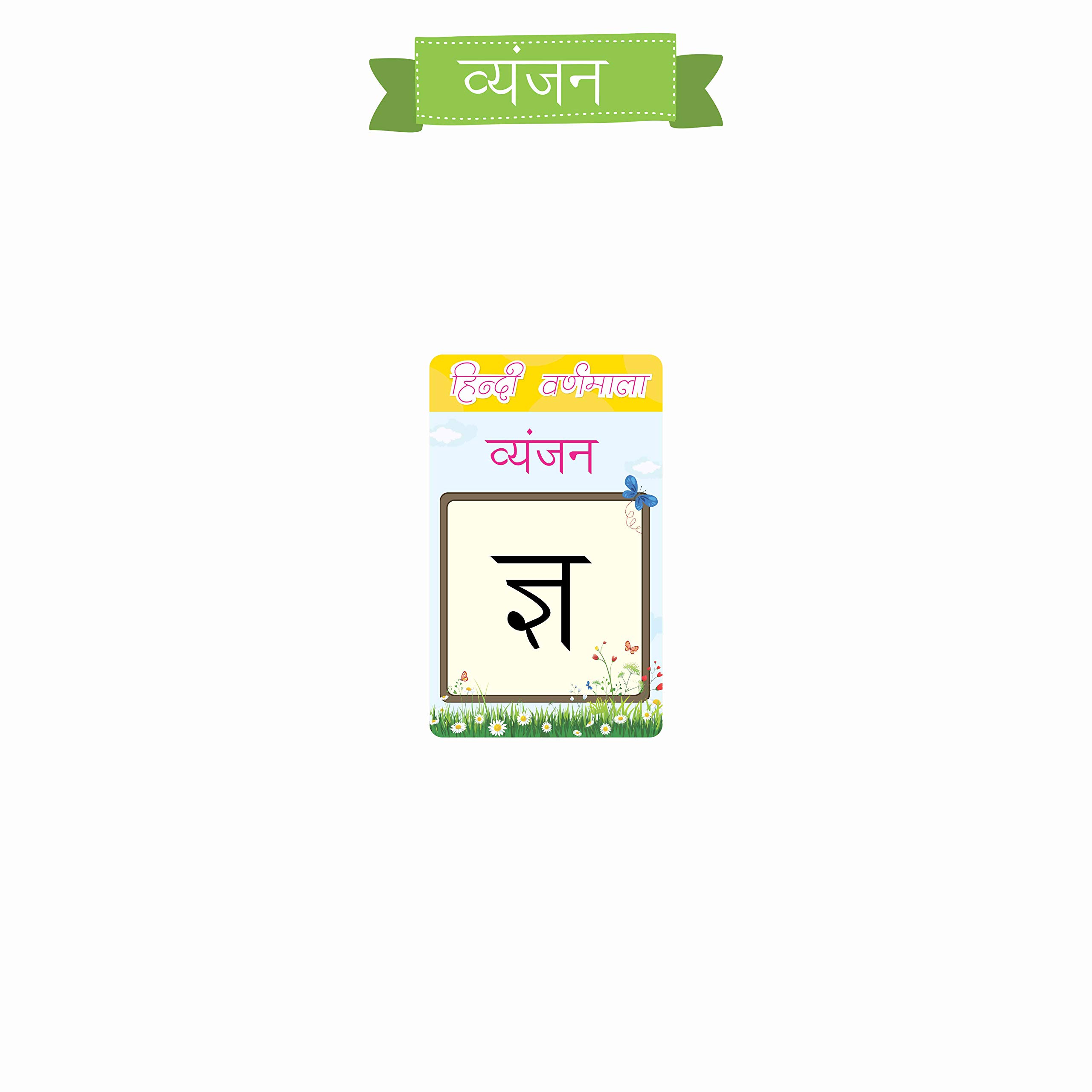 KIDSVILLE ABC Alphabets, Hindi a aa e, Zoo Animals, Flowers Waterproof Flash Cards (3.5 inch x 5.5 inch, Multicolored) (Hindi a aa e) 4