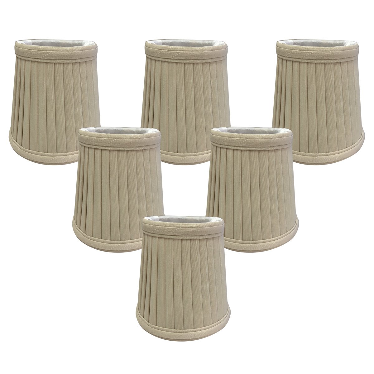 Royal Designs, Inc. Pleated Empire Chandelier Shade CS-110BG-6, Beige, 3 x 4.25 x 4.25, Pack of 6