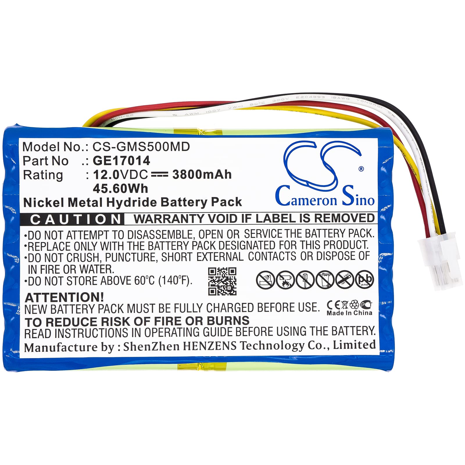 TECHTEK Batteria 3800mAh compatibile con [GE] Datex-Ohmeda S/5, Datex-Ohmeda S/5 PATIENT MONITOR, S/5CAM, S5, S5 PATIENT MONITOR, S5CAM, per [Datex Ohmeda] Patient Monitor sostituisce 10HR4/3AU, 1701