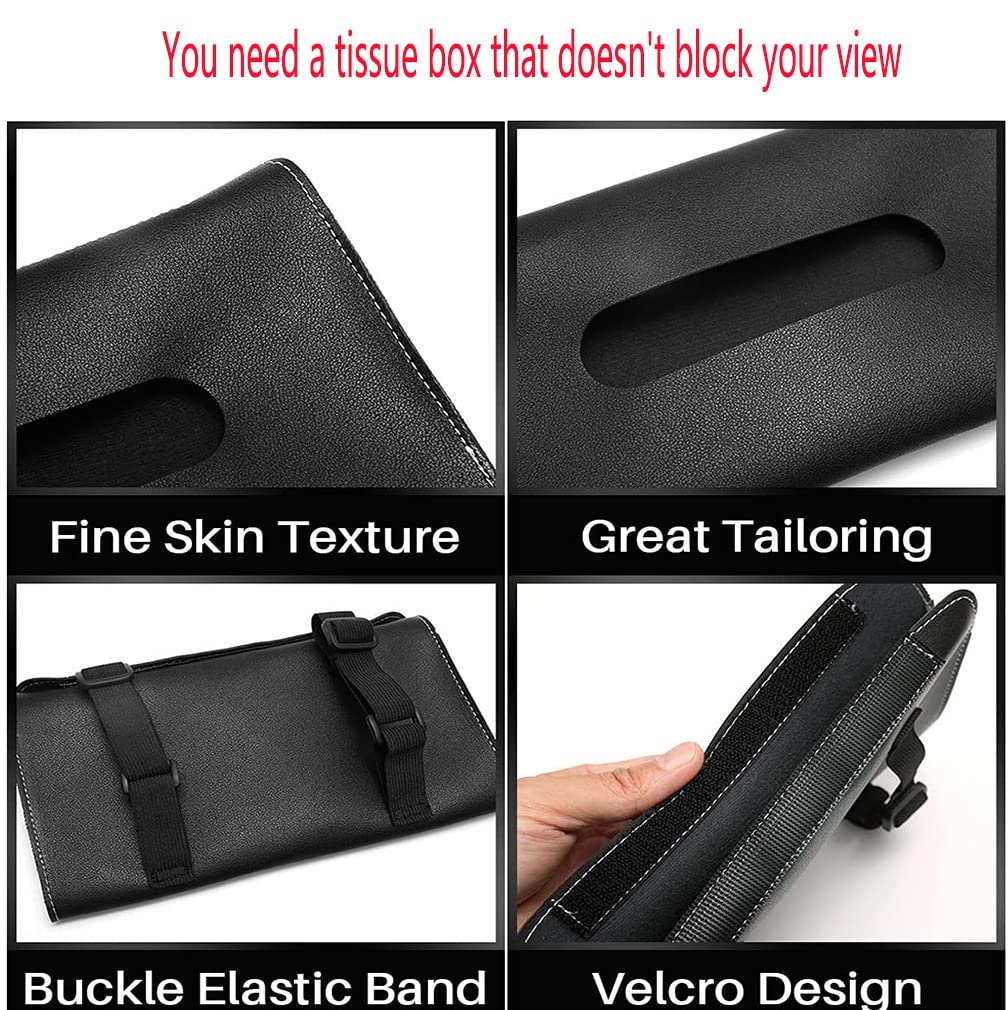 Portafazzoletti Per Auto In Pelle PU - Da Appendere Al Parasole, Con Fermagli - Foto 6