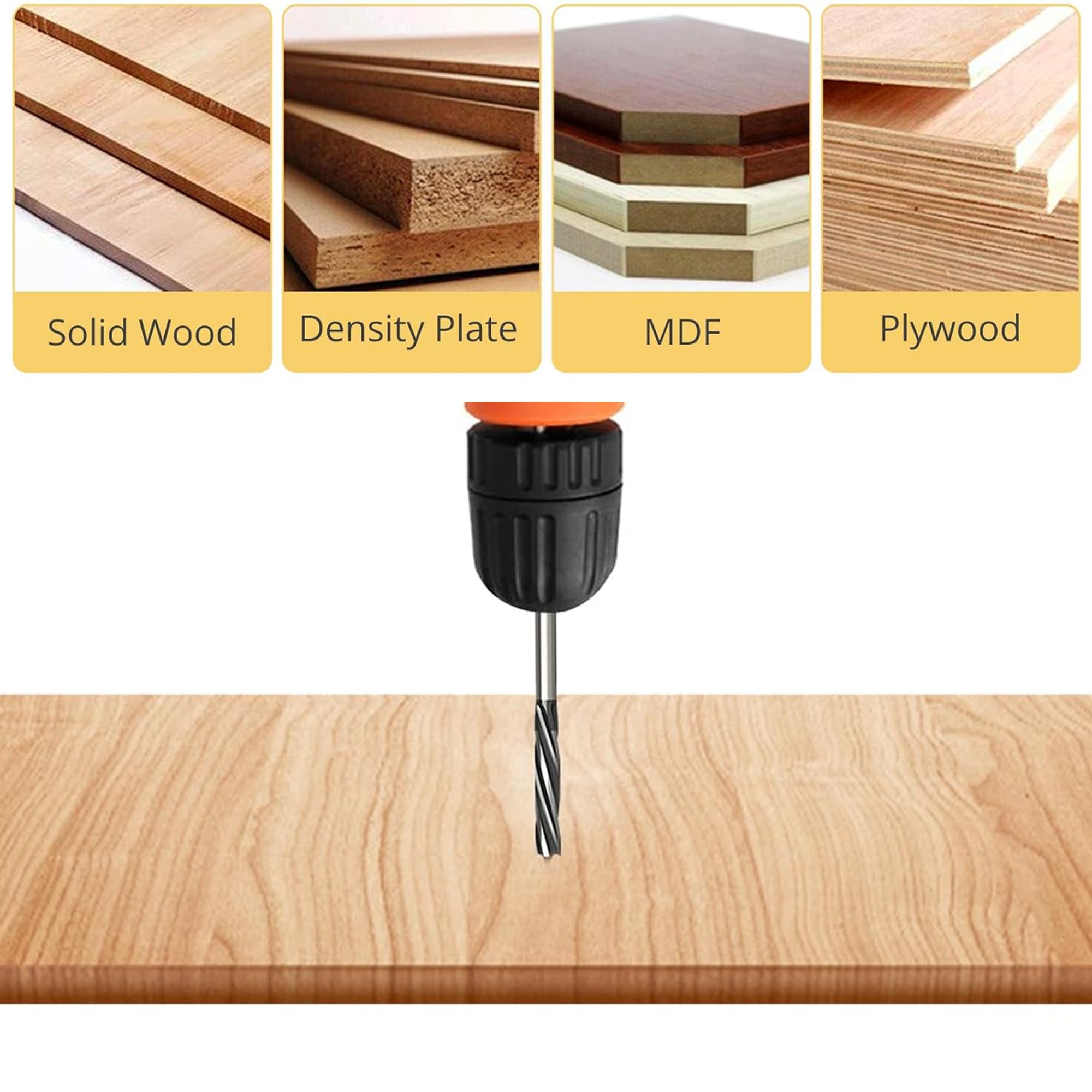 9 Piezas Brocas Madera, Juego de Brocas para Madera Taladro de Escariado, Carpintería de Corte Rápido de Acero de Alto Carbono 10, 12, 14, 16, 18, 20, 22, 25, 32mm