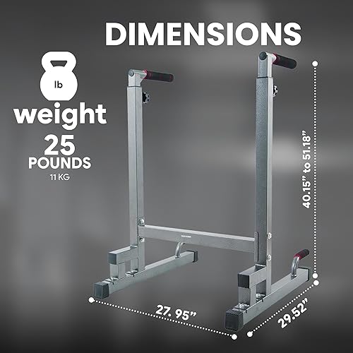 Miniatura 4 de BalanceFrom Marco de acero multifuncional para gimnasio en casa, estación de soporte de fitness con altura ajustable, capacidad de 500 libras,
