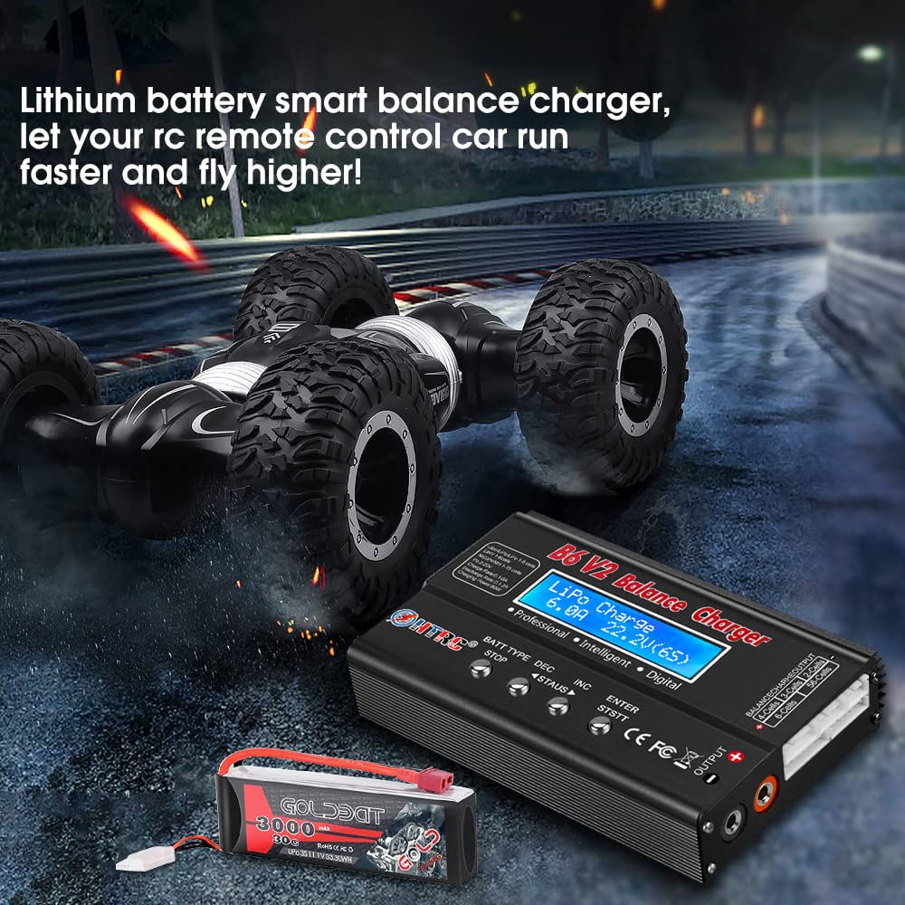 HTRC LiPo Cargador 1S-6S Cargador de Batería Digital 80W 6A para Vida de Ion de Litio NiCd NiMH LiHV PB Batería Inteligentny