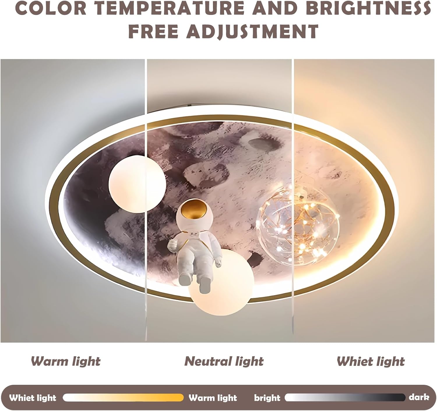 SOMINA Astronaut Themed Ceiling Light with LED Acrylic Shade Modern Kids Chandelier for Children's Room Bedroom Nursery Creative Space Decor Pendant Light