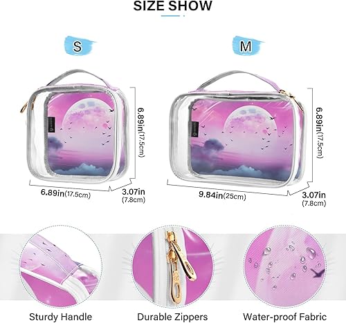 Miniatura 4 de Halloween Moon Bats Clear Toiletry Bag for Traveling,2 Pack Makeup Cosmetic Bag with Zipper,Travel Bag for Toiletries,Travel Essentials 21214442