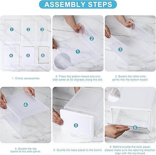 Miniatura 5 de MontNorth Cajas de almacenamiento de zapatos caja organizadora apilable de plástico transparente para armario ahorro de espacio soporte para zapatos