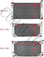 Vista 8 de Radiador de núcleo de 3 filas para Chevy GMC C1500 C2500 C3500 K1500 K2500 K2500 K3500 Suburban Tahoe Yukon Cadillac Escalade Pickup 5.7L 7.4L V8 95