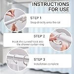 Rideau de douche blanc avec design contemporain concise, Rideaux de douche pour salle de bain Mildew Résistant Machine lavable, Rideau de salle de bains PEVA Tissu imperméable avec crochets 71" Wx71 H