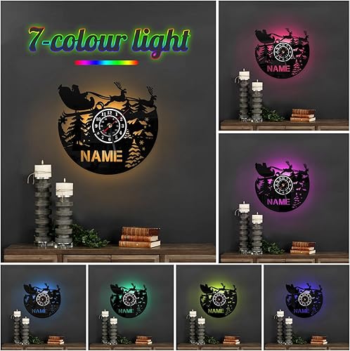 Miniatura 5 de QNTYCT Reloj de pared personalizado con forma de perro, reloj de pared con texto personalizado, regalo único para dormitorio, sala de estar, cocina,