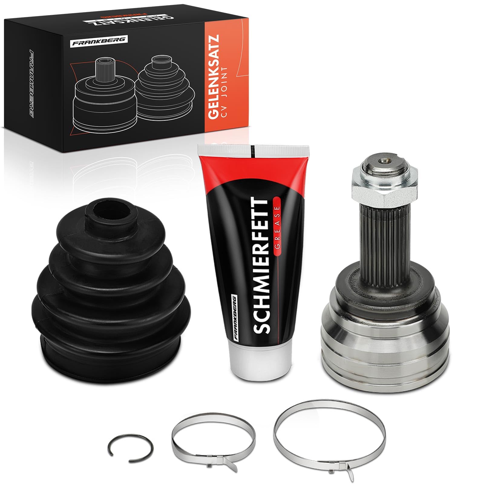 Frankberg Kit de juntas homocinéticas lado de la rueda eje delantero | Compatible con: X5 F15 F85, X6 F16 F86, X6 E71 E72, X5 E70