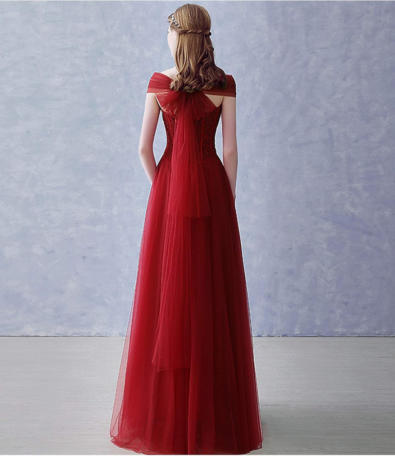 D180 ワインレッド ドレス ワンピース もてなし 結婚式や二次会 