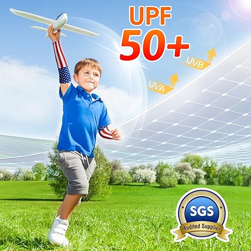 Vista 29 de JOEYOUNG Mangas de brazo para niños (4-9 años), mangas solares para fútbol, baloncesto, disfraz para fiesta, protección UV, manga refrescante