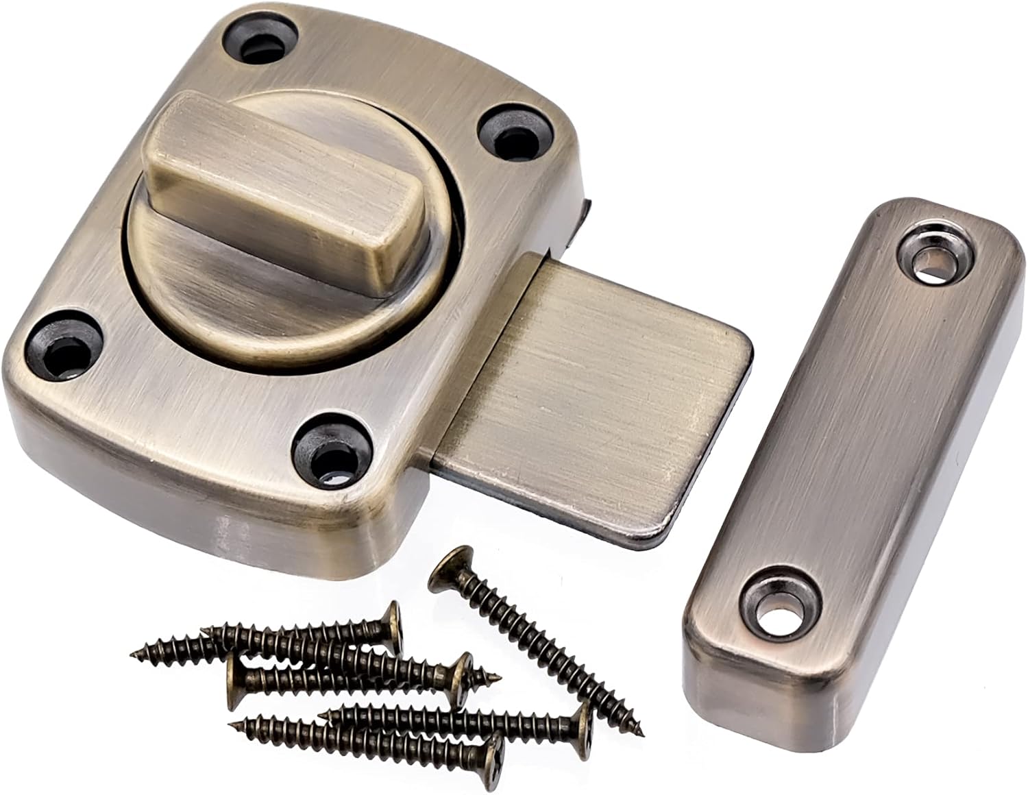 INHEMING Bathroom Door Lock,Rotate Bolt Door Latch,Zinc Alloy Security