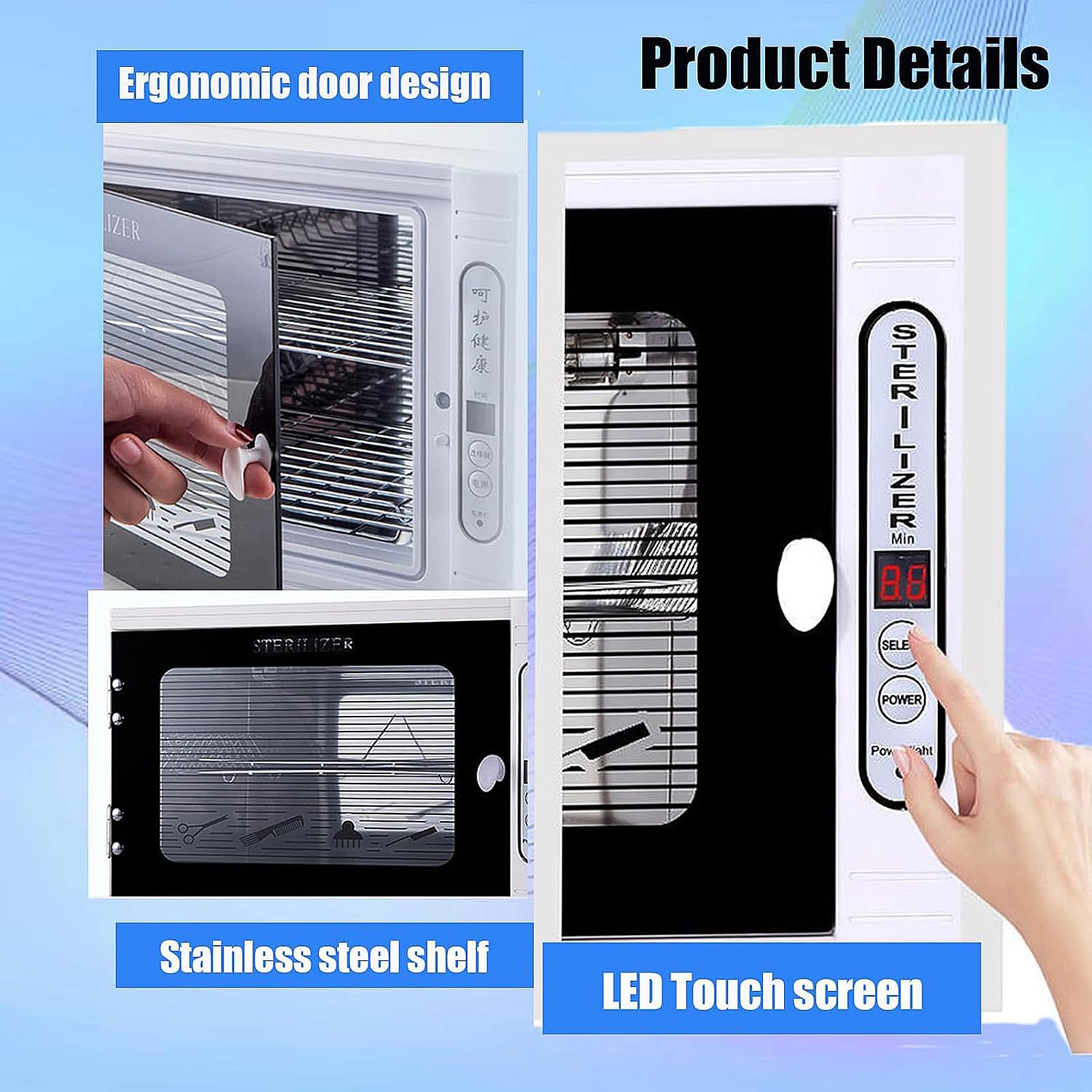 Armario de Desinfección UV, Esterilizador UV, Caja de desinfección UV LED, Esterilizadores para herramientas de uñas, Esterilizador con temporizador