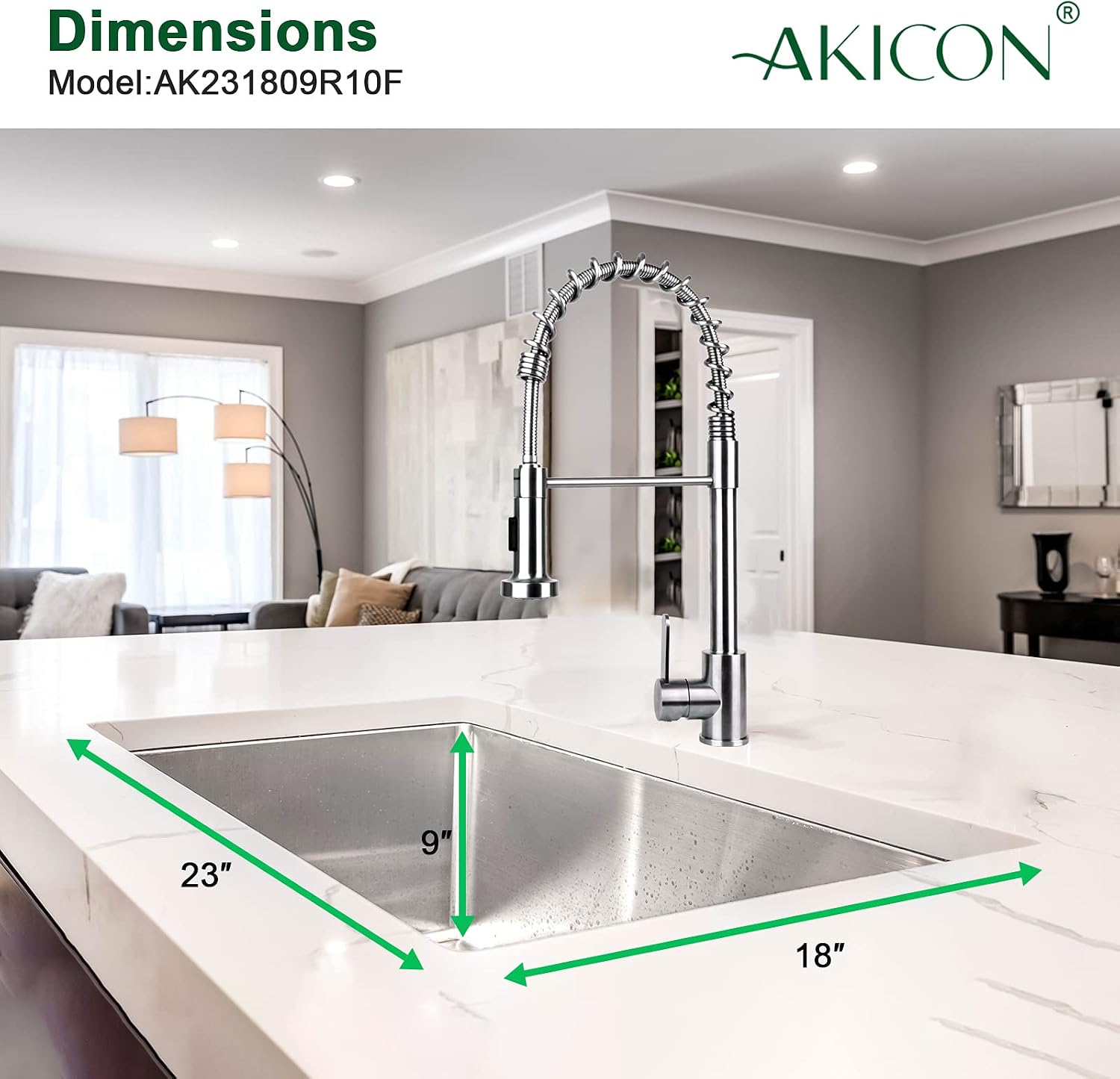23" Undermount Single Bowl Stainless Steel Handmade Kitchen Sink & Drain Assembly with Strainer, Protective Bottom Grid, All in One (23" x 18" x 9")