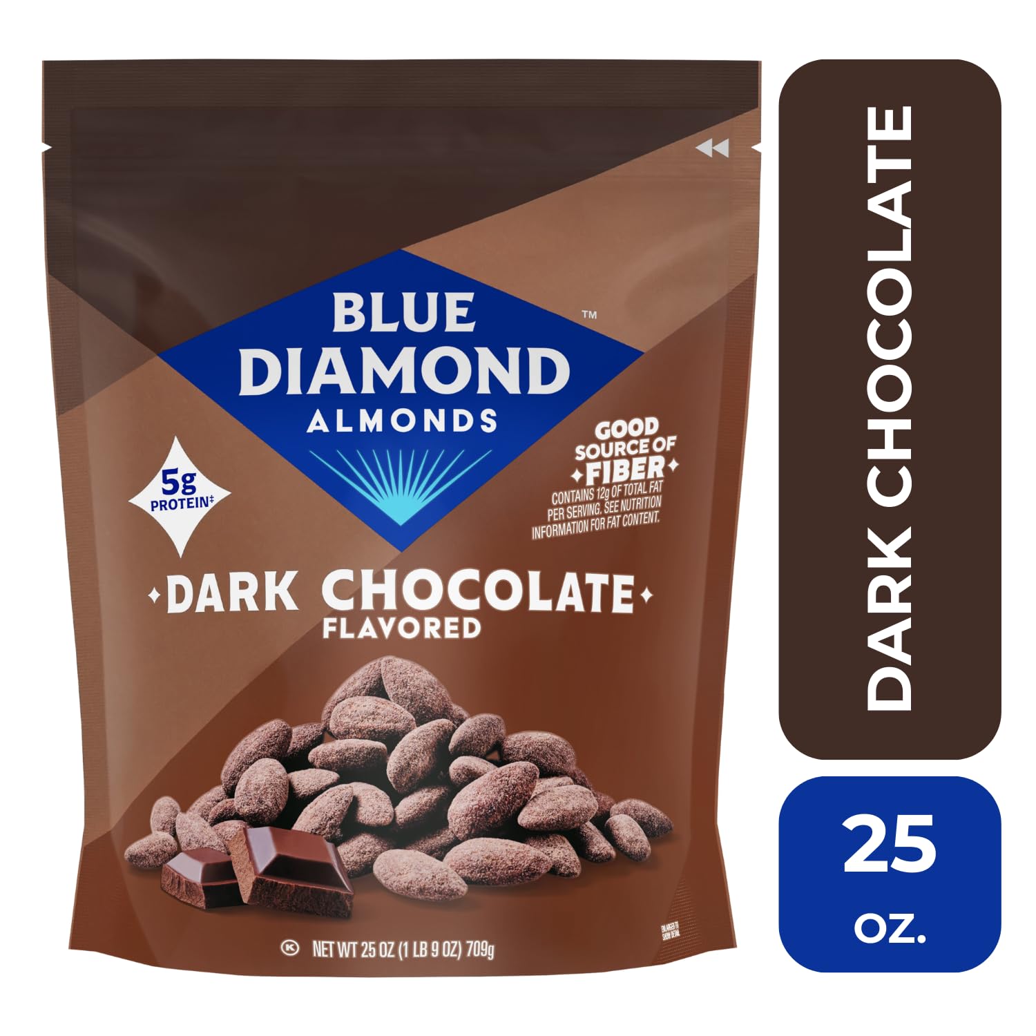 Blue Diamond Dark Chocolate Flavored Oven Roasted Almonds, 25 Oz