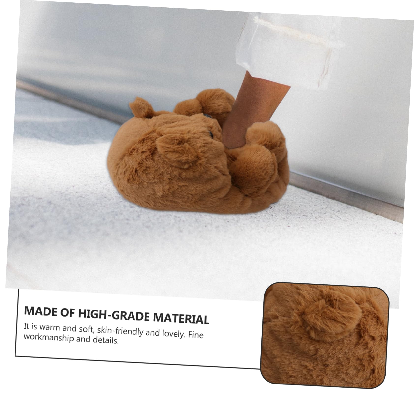 GALPADA Pantofole a Forma Di Orsacchiotto Pantofole Soffici Dei Cartoni Animati Pantofola Dell'orso Del Fumetto Pelose Da Casa Peluche Brown