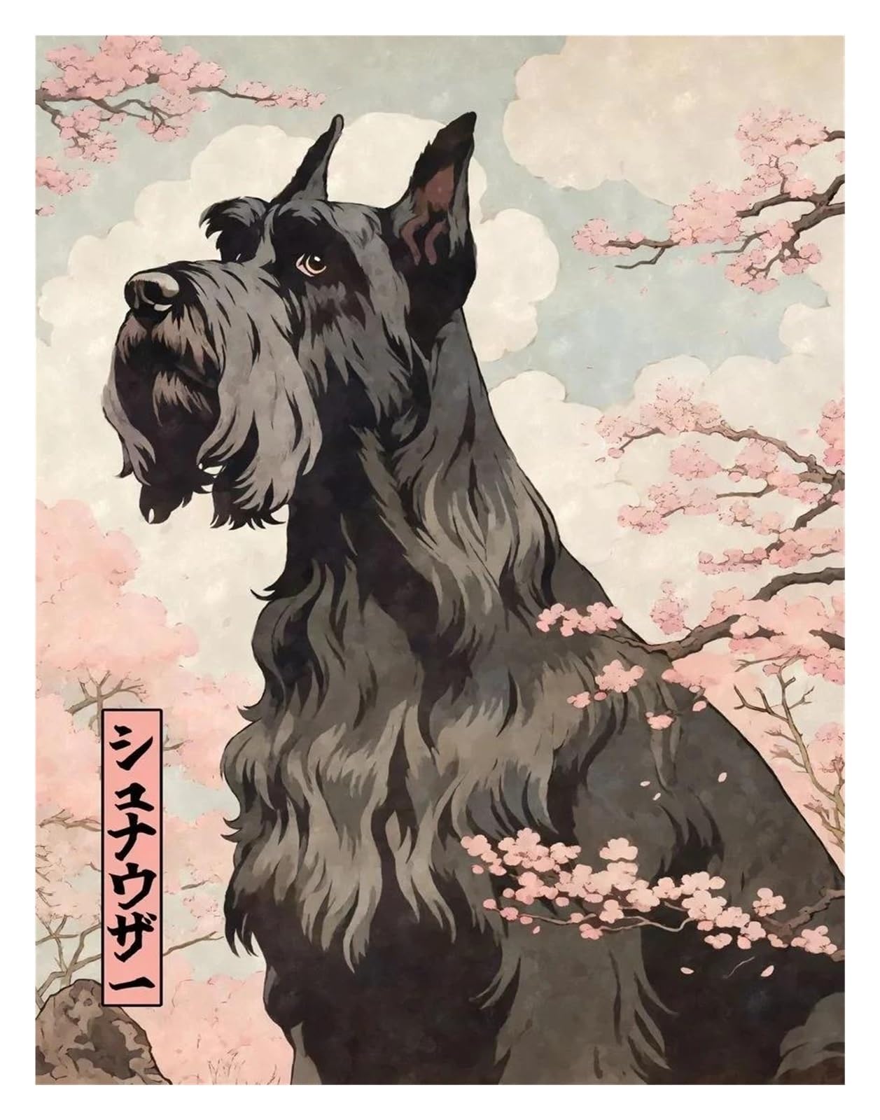 Tableau déco nature affiche de chien vintage et peinture sur toile Doberman Golden Retriever