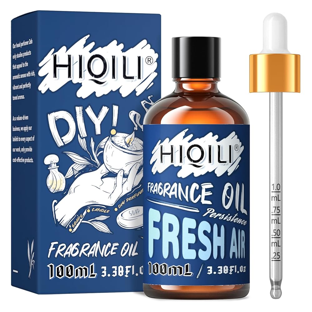 HIQILI Fresh Air Fragrance Oil 100ml for Diffuser Car Freshies, Clean Fresh Scent for Candle Making Soap Laundry 3.38 Fl Oz