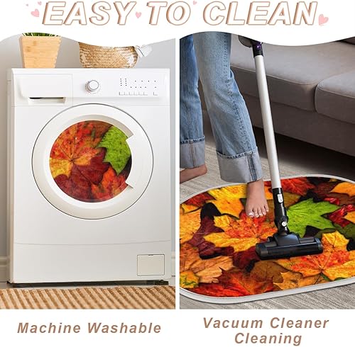 Miniatura 6 de Fall Maple Leaves Memory Foam Bath Rug Soft Velvet Non-Slip Bathroom Rug Super Absorbent Shower Floor Mats Thick Bath Mat Carpet for Bathroom,Tub