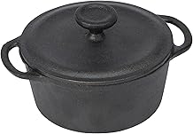GoodCook Pre-Seasoned Cast Iron Mini Dutch Oven, Black, Small Dutch Oven Pot with Lid, Durable Cast Iron Cookware, Even Heating for Stews, Soups, and Baking, Oven Safe to 500F