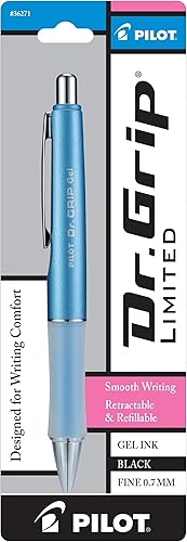 Miniatura 8 de PILOT Dr. Grip Limited - Bolígrafo de tinta de gel recargable y retráctil, punta fina, barril gris carbón metálico, tinta negra, bolígrafo