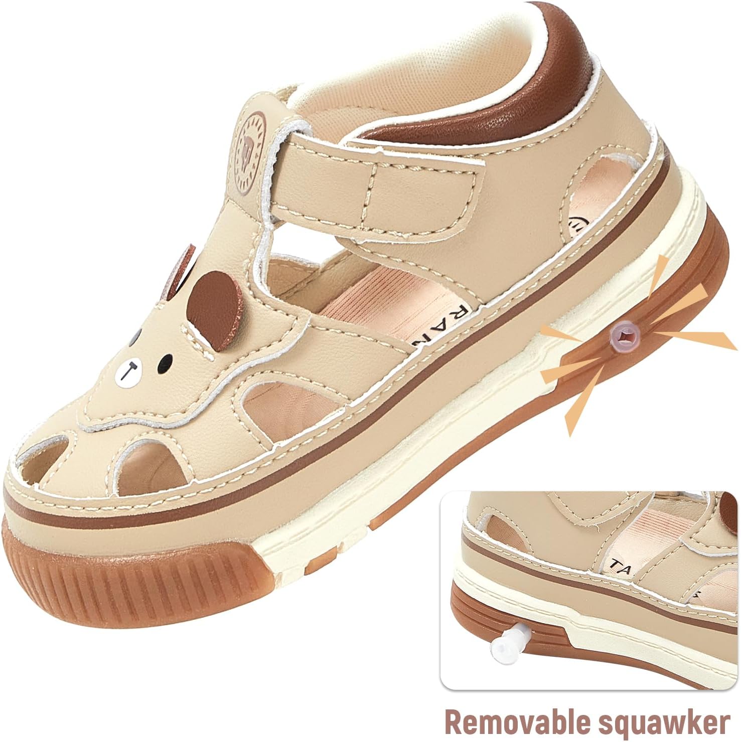 TARANIS Baby and Toddler Boys & Girls Summer Sneakers Lightweight Sandals Breathable Strap Athletic Running Squeak Shoes Prevention of Child Wandering