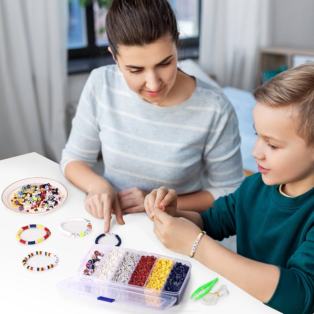 ⭐︎Bead⭐︎ Amazon.com: Red White and Blue Clay Beads, Clay Beads for