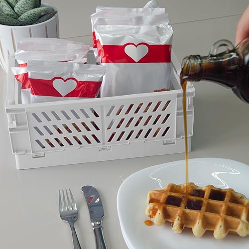 Miniatura 6 de Paquete de 5 cestas de plástico para organizar, cajas plegables plegables para almacenamiento y organización, cestas estéticas apilables ideales