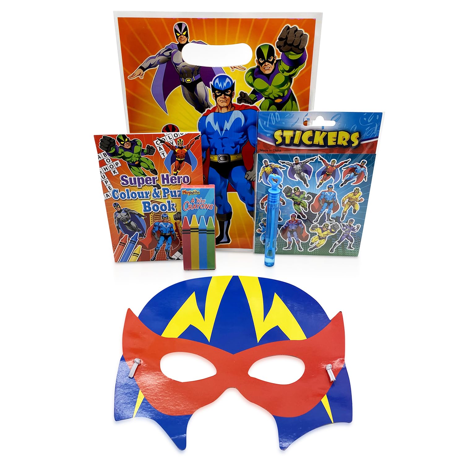 Pre-Filled Children’s Birthday Party Gift Bags & Masks - Exclusive To Burmont’s (Super Hero 25 Pack)