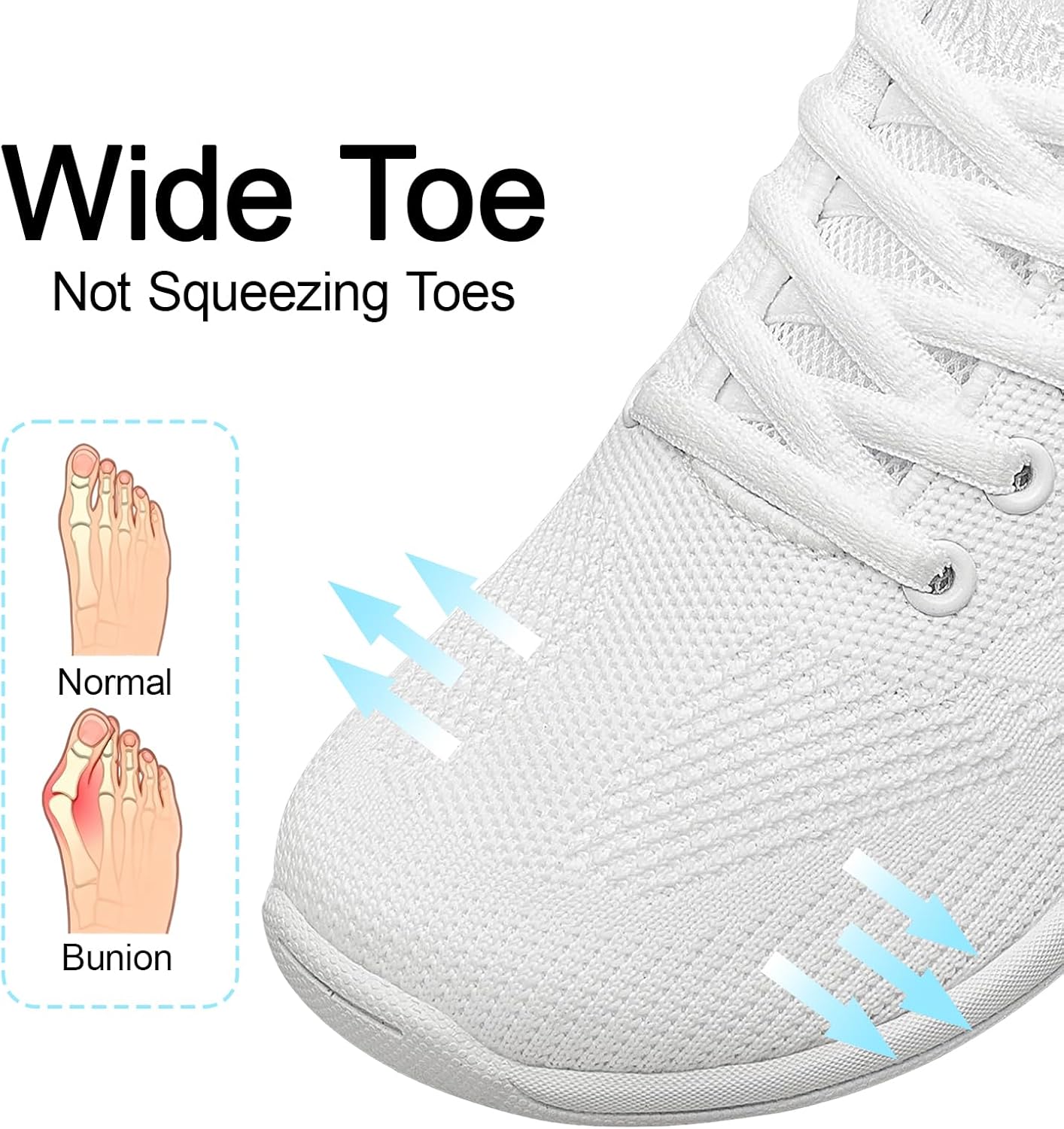 BAXINIER Girls Wide Cheer Shoes Toddler White Cheerleading Shoes Lightweight Youth Competition Training Dance Tennis Sneakers - Image 3