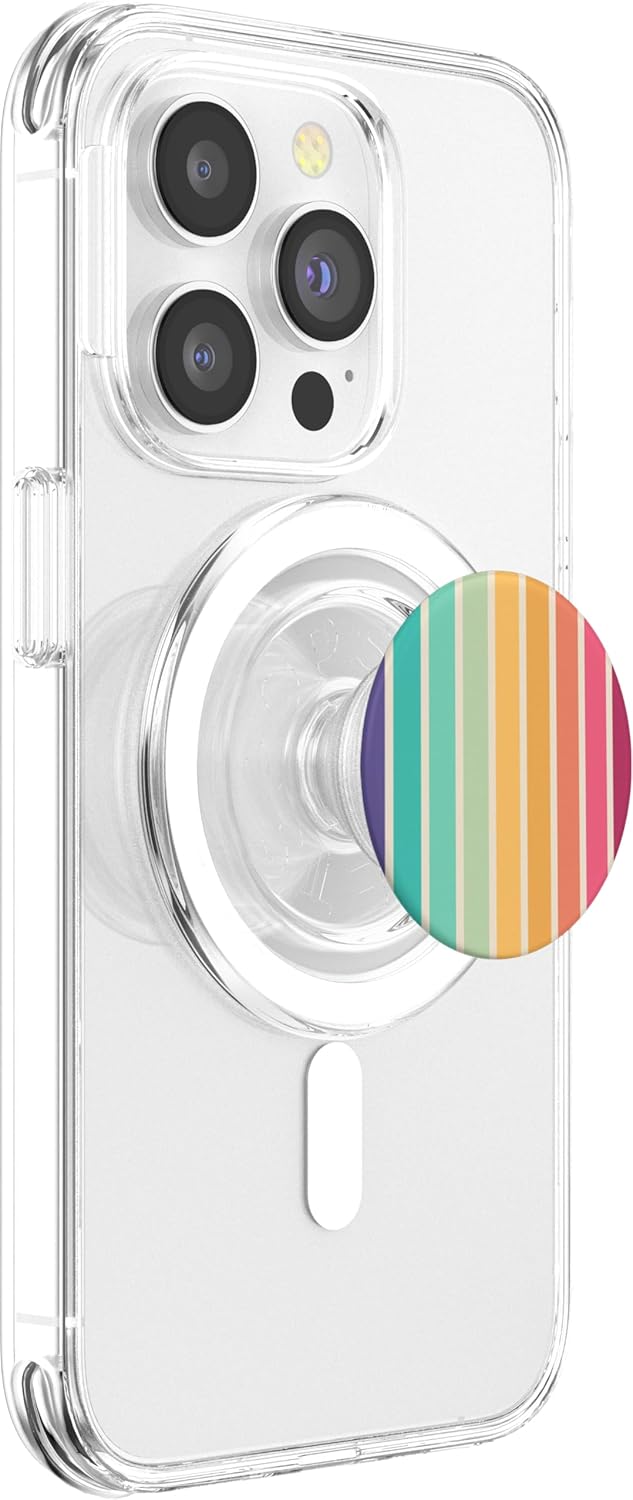 Vintage Rainbow Stripe Design Pattern PopSockets PopGrip for MagSafe