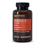 Amazon Elements Omega 3 Fish Oil + CoQ10, Natural Lemon Flavor, Wild-caught, 1250mg Omega-3s, 60 Softgels