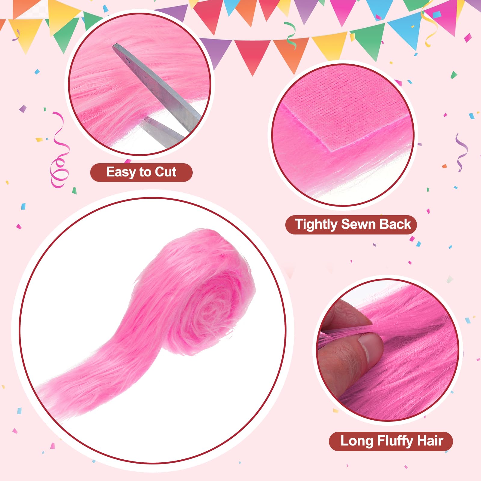 PATIKIL Plush Faux Fur Fabric Precut Strips - Image 3