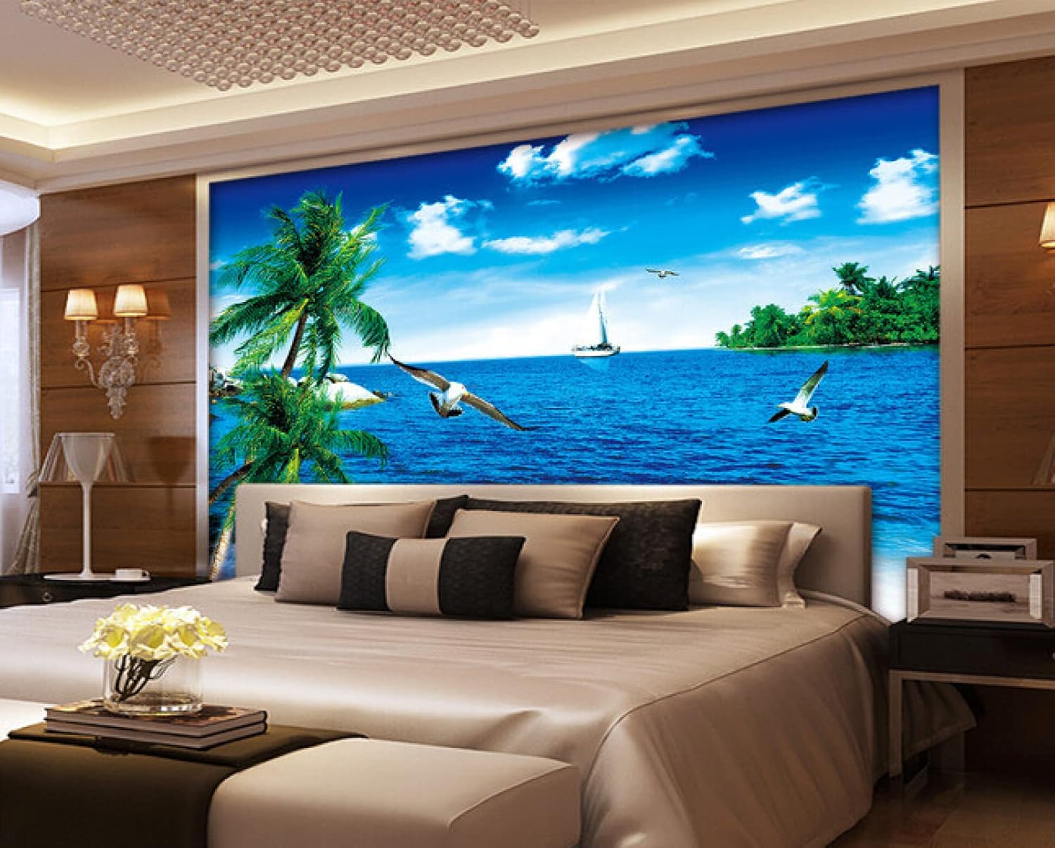 正規取扱店 海外輸入 青い空と白い雲のデザインの3d壁紙 寝室の自然な風景の壁紙 カスタムメイド Www Takemetotheriver Ca