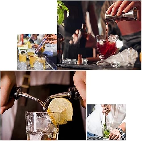 Miniatura 6 de ONOTEC Juego de coctelera de 17 piezas, kit de barman perfecto para mezclar bebidas, herramientas de barra de acero inoxidable con soporte
